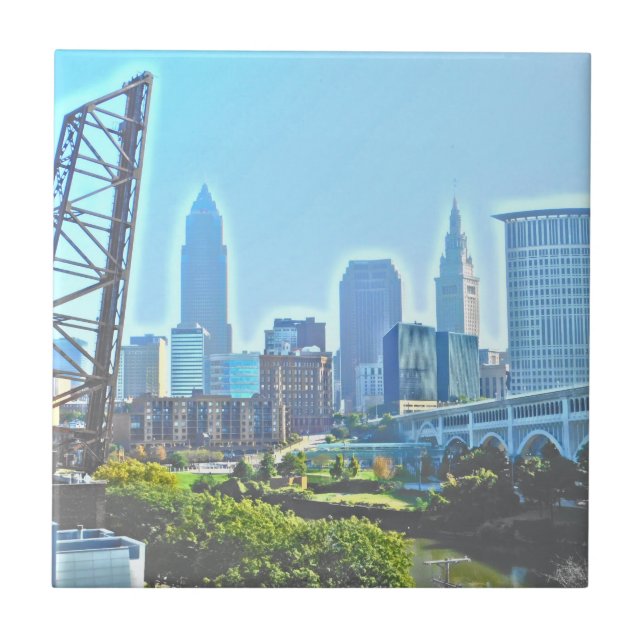Riverbank Cleveland OH Ceramic Tile (Front)