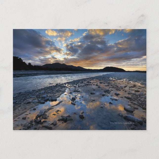 Riverbed of Franz Josef Glacier running into Postcard (Front)