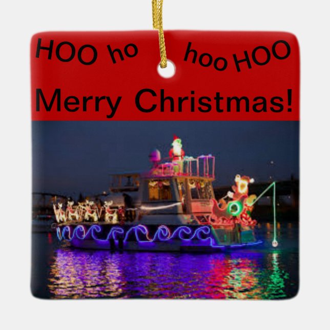 Riverboat with Christmas Lights Christmas Ornament (Front)