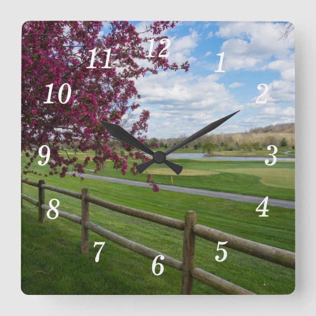 Rivercut In Spring Wall Clock (Front)