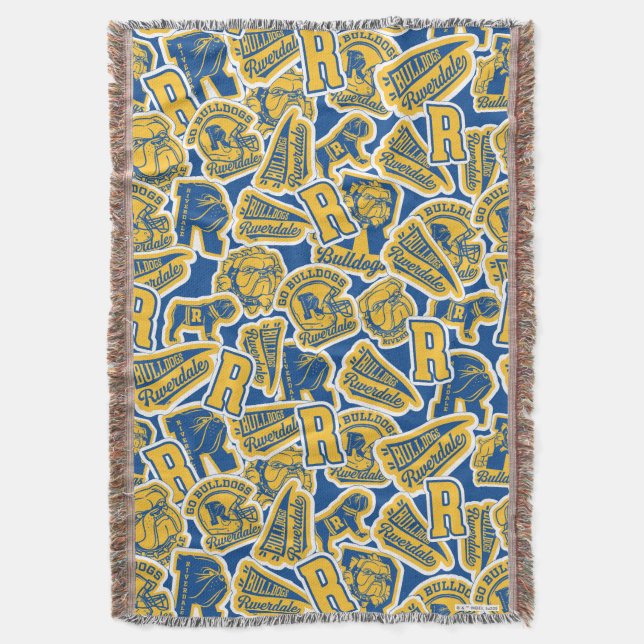 Riverdale Football and Cheer Pattern Throw Blanket (Front Vertical)