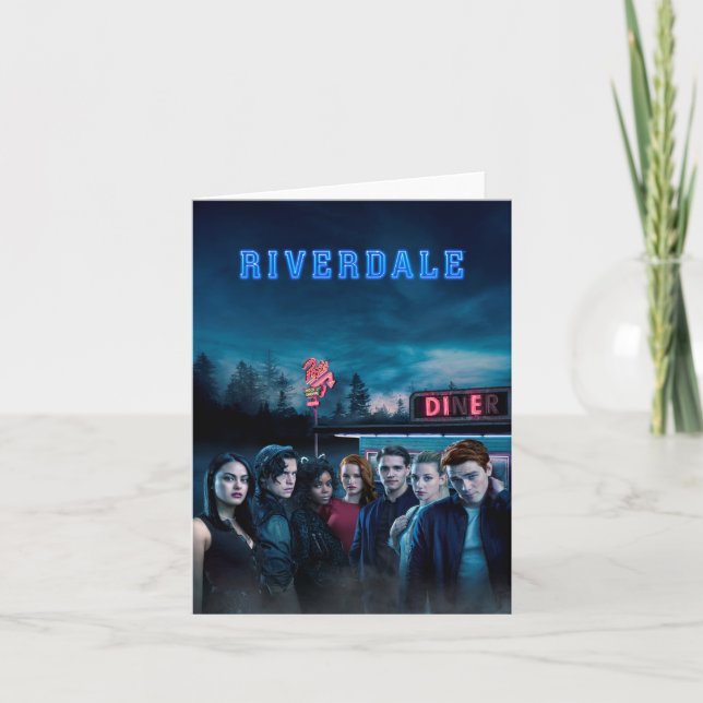 Riverdale Outside Pop's Diner Poster Note Card (Front)