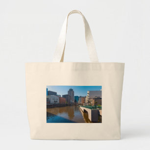 riverfront from kilbourn street in milwaukee large tote bag