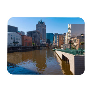 riverfront from kilbourn street in milwaukee magnet