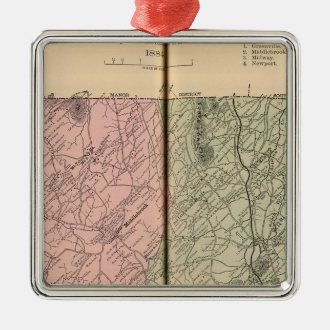 Riverheads, Augusta County Metal Tree Decoration (Front)