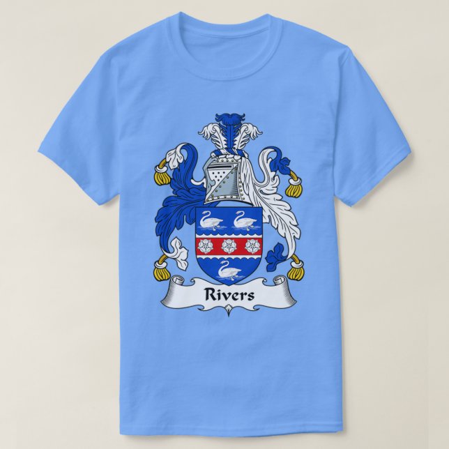 Rivers Coat of Arms Family Crest 1  T-Shirt (Design Front)
