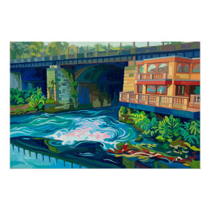 Rivers Meet: Ryburn and Calder at Sowerby Bridge Poster