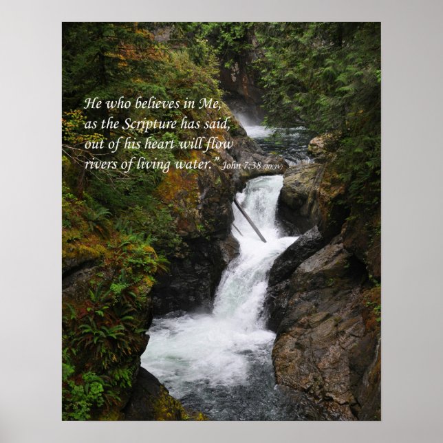 Rivers of Living Water Inspirational Wall Poster (Front)