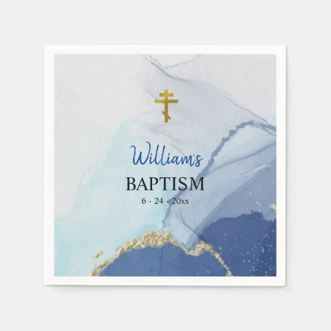 Rivers of Living Water Orthodox Christian Baptism Napkin (Front)