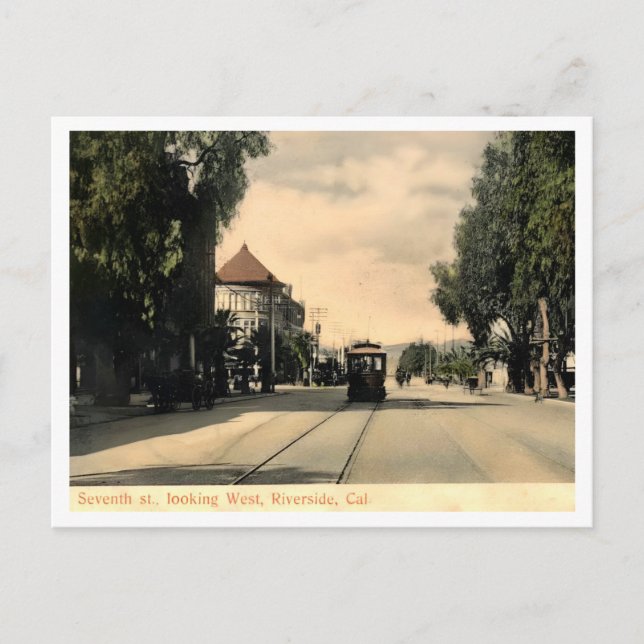Riverside CA, 7th Street View Ai Enhanced Postcard (Front)