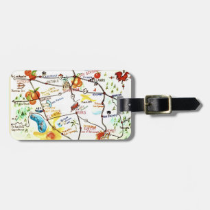 Riverside CA Vintage Map  Luggage Tag
