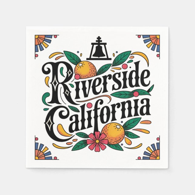 Riverside California  Napkin (Front)