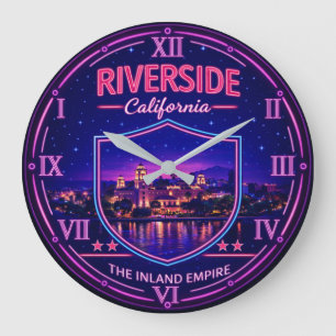 Riverside California Skyline Large Clock