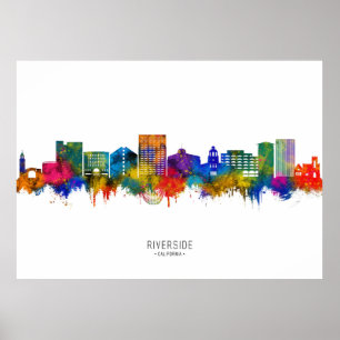 Riverside California Skyline Poster