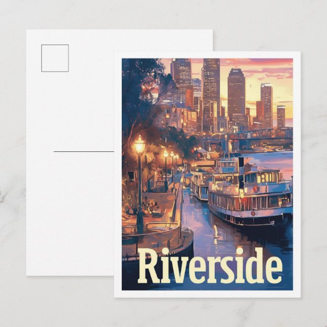 Riverside California USA Art Vintage Travel Postcard (Front/Back)