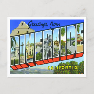Riverside, California Vintage Big Letters Postcard