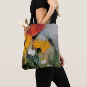 Riverside – Expressive Abstract Meadow Tote Bag