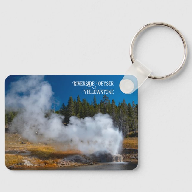 Riverside Geyser Eruption Yellowstone Key Ring (Front)