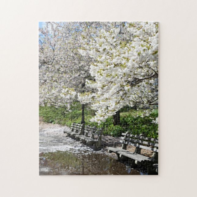 Riverside Park Spring Cherry Blossoms New York NYC Jigsaw Puzzle (Vertical)