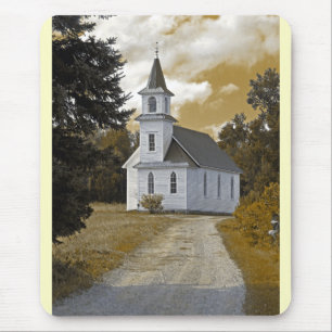 Riverside Presbyterian Church 1800s sepia Mouse Pad