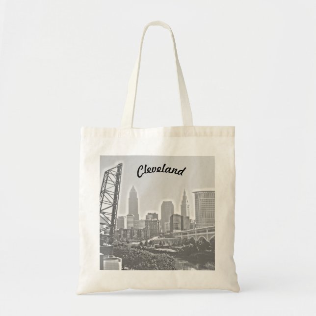 Riverview Cleveland B&W Tote Bag (Front)