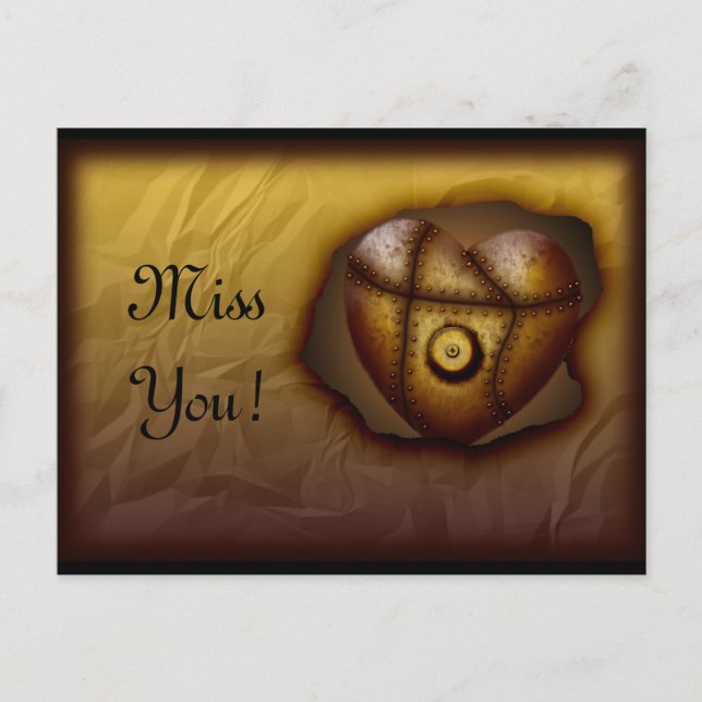 Riveted Heart, customiseable postcard (Front)