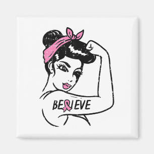 Riveter Believe Fighting Breast Cancer Awareness W Magnet