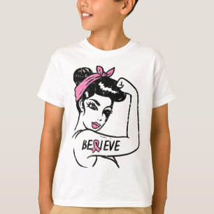 Riveter Believe Fighting Breast Cancer Awareness W T-Shirt