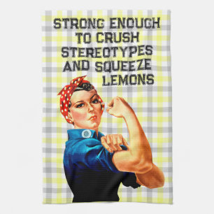 Riveter Lemon Gingham  Tea Towel