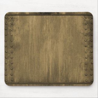 rivetted grungy gold metal plate mouse pad