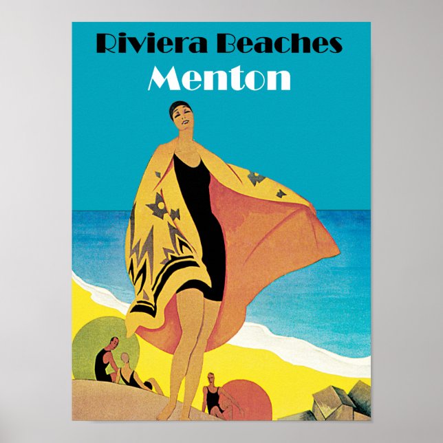 Riviera Beaches ~ Menton Poster (Front)