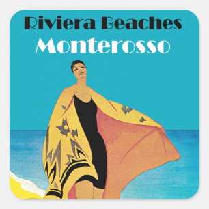 Riviera Beaches ~ Monterosso Square Sticker