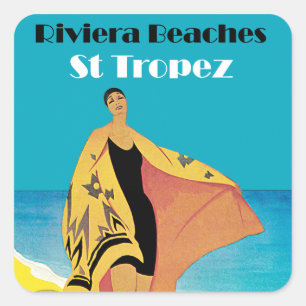 Riviera Beaches ~ St Tropez Square Sticker