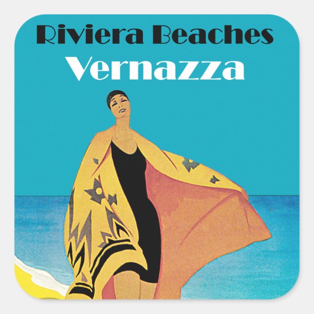 Riviera Beaches ~ Vernazza Square Sticker (Front)