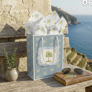 Riviera Coastal Orchard Lemon Tree Gifting Vista Small Gift Bag