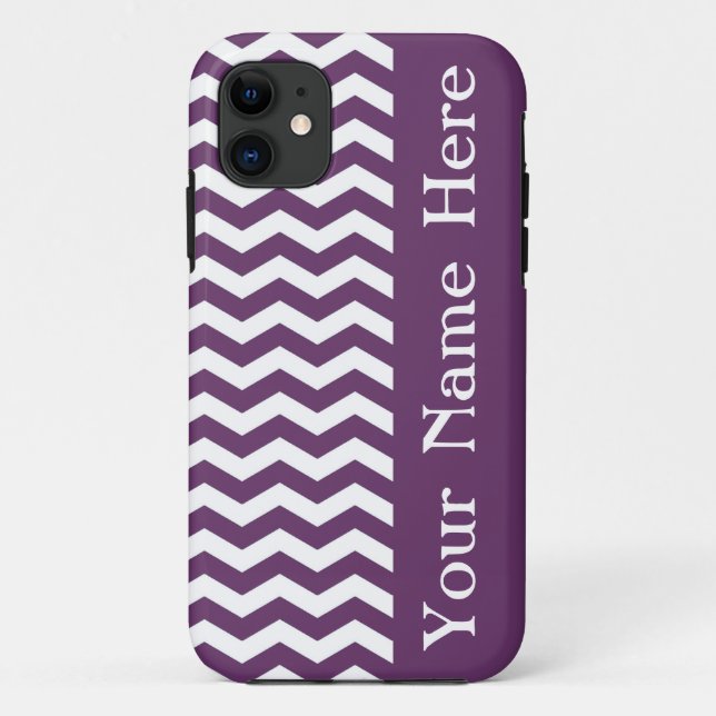 Riviera Lavendar Wave Chevron with name Case-Mate iPhone Case (Back)