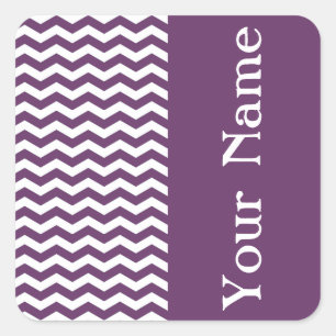 Riviera Lavender Wave Chevron with name Square Sticker