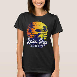 Riviera Maya 2023 Mexico Sunset Beach Retro T-Shirt