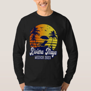 Riviera Maya 2023 Mexico Sunset Beach Retro T-Shirt