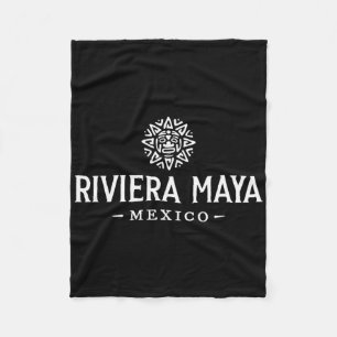 Riviera Maya Mexico Retro Throwck Sun Vacation Sou Fleece Blanket