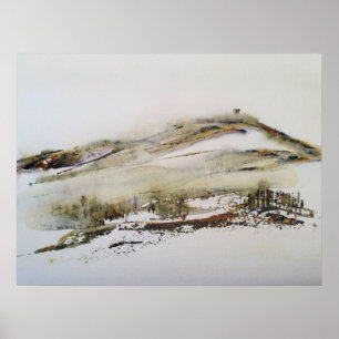 Rivington pike Horwich Watercolour Poster