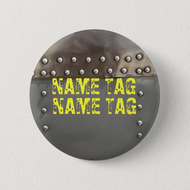 RIVITING NAME TAG 6 CM ROUND BADGE (Front)