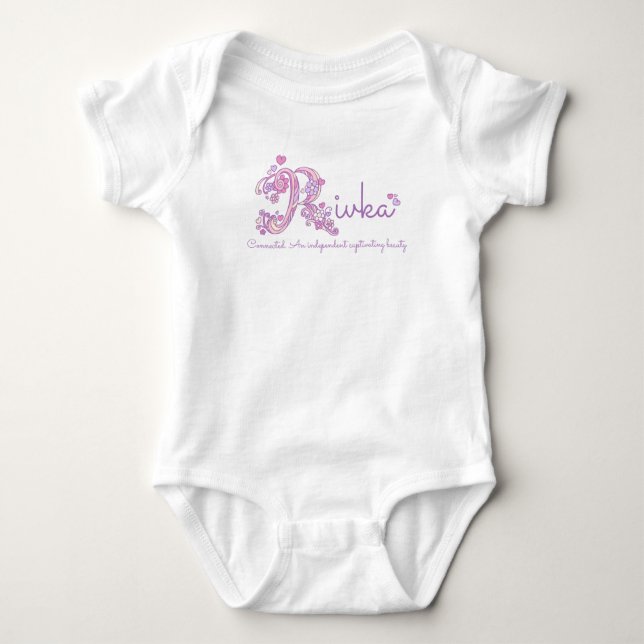 Rivka girls name meaning letter R monogram shirt (Front)