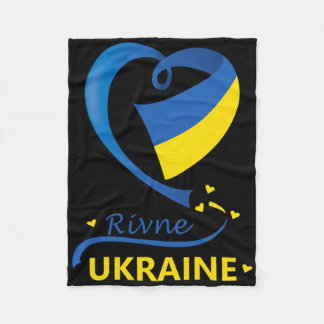 Rivne Ukraine National Flag Heart Emblem Crest  Fleece Blanket