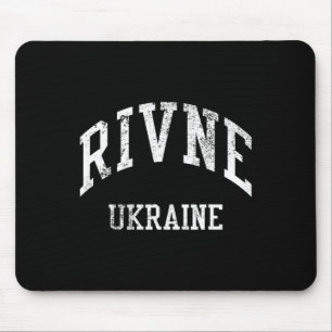 Rivne Ukraine Retro 70s College Sports Style Mouse Pad