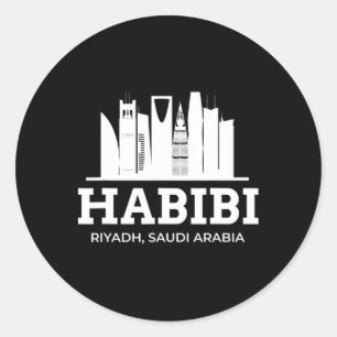 Riyadh Habibi Love Saudi Arabia Vacation Souvenir  Classic Round Sticker