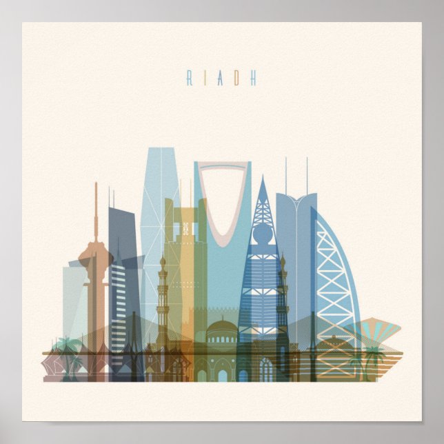 Riyadh, Saudi Arabia | City Skyline Poster (Front)