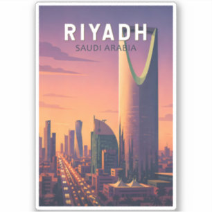 Riyadh Saudi Arabia Illustration Travel Art Retro