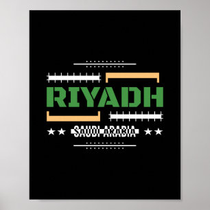 Riyadh Saudi Arabia Modern Typography TravelDesign Poster