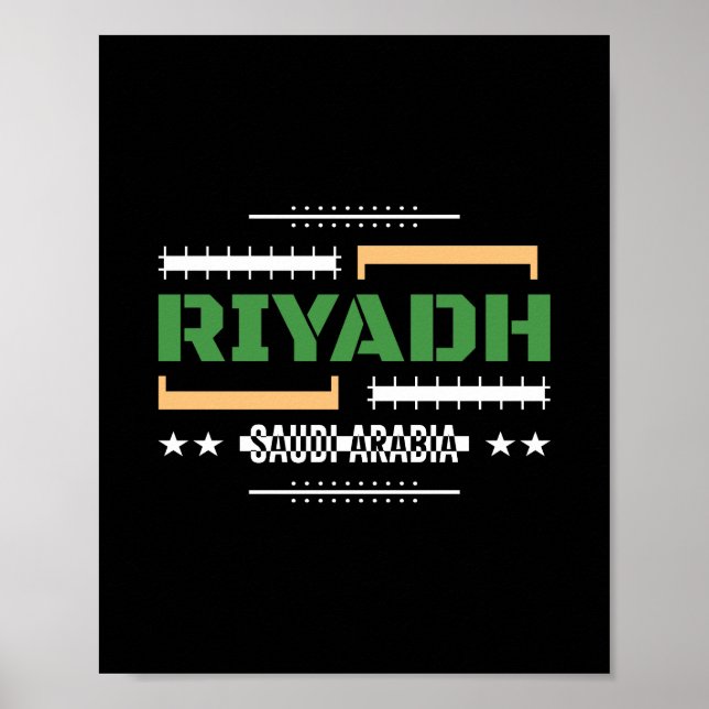 Riyadh Saudi Arabia Modern Typography TravelDesign Poster (Front)